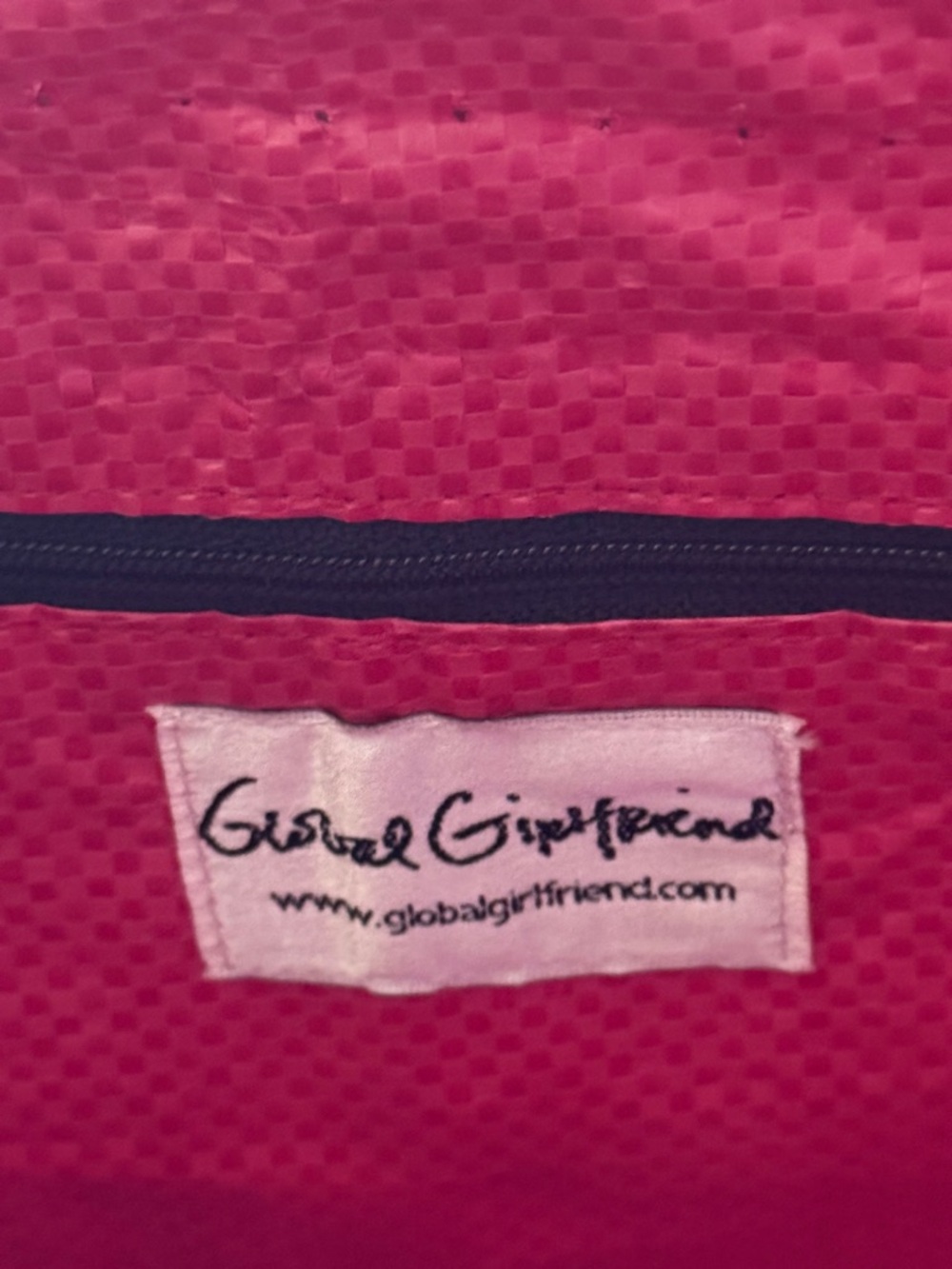 Red Graphic Reusable Tote Bag with Front Flap Pocket - Picture 3 of 8